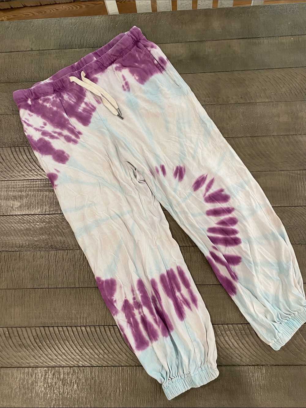 NSF Purple and Light Blue Tie-Dye Joggers